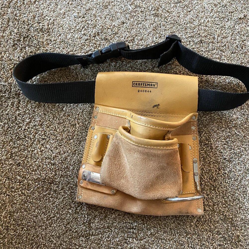 VINTAGE sears Craftsman Leather Tool Belt #940644 Heavy Duty